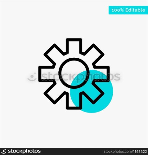 Setting, Cog, Gear turquoise highlight circle point Vector icon