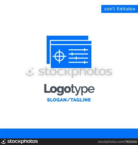 Setting, Controller, Target, Object Blue Business Logo Template