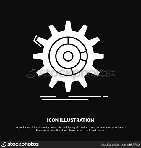setting, data, management, process, progress Icon. glyph vector symbol for UI and UX, website or mobile application. Vector EPS10 Abstract Template background