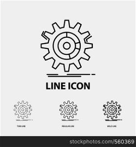 setting, data, management, process, progress Icon in Thin, Regular and Bold Line Style. Vector illustration. Vector EPS10 Abstract Template background