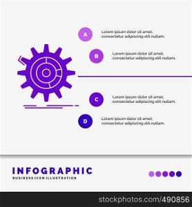 setting, data, management, process, progress Infographics Template for Website and Presentation. GLyph Purple icon infographic style vector illustration.. Vector EPS10 Abstract Template background