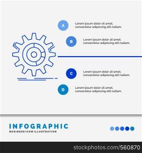 setting, data, management, process, progress Infographics Template for Website and Presentation. Line Blue icon infographic style vector illustration. Vector EPS10 Abstract Template background