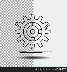 setting, data, management, process, progress Line Icon on Transparent Background. Black Icon Vector Illustration. Vector EPS10 Abstract Template background