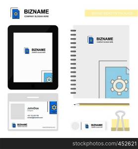 Setting document Business Logo, Tab App, Diary PVC Employee Card and USB Brand Stationary Package Design Vector Template