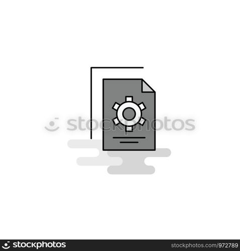 Setting document Web Icon. Flat Line Filled Gray Icon Vector