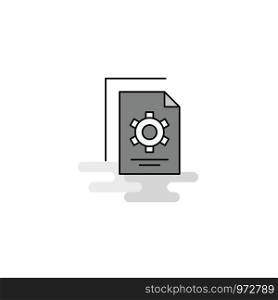 Setting document Web Icon. Flat Line Filled Gray Icon Vector