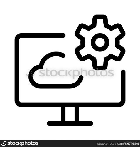 Setting for the cloud storage client with cogwheel logotype