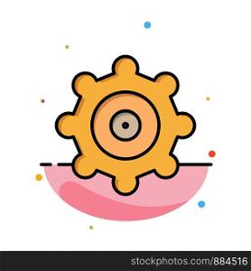 Setting, Gear Abstract Flat Color Icon Template