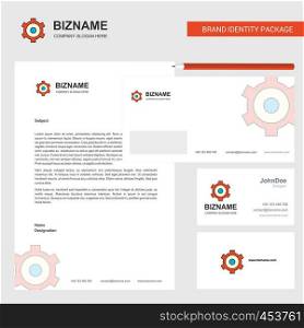 Setting gear Business Letterhead, Envelope and visiting Card Design vector template