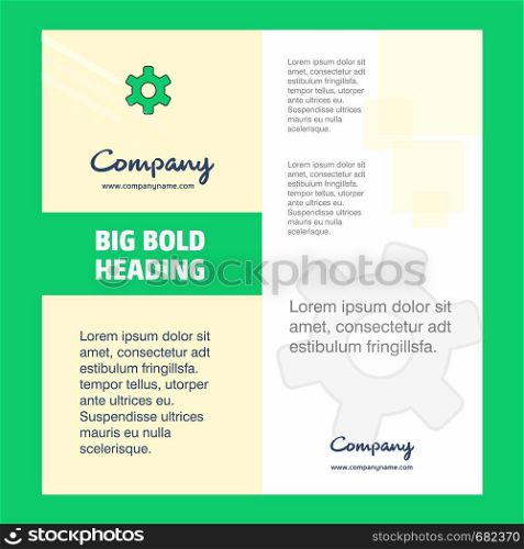 Setting gear Company Brochure Title Page Design. Company profile, annual report, presentations, leaflet Vector Background