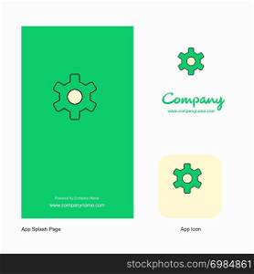 Setting gear Company Logo App Icon and Splash Page Design. Creative Business App Design Elements