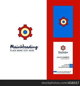 Setting gear Creative Logo and business card. vertical Design Vector