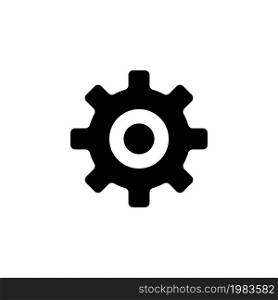 Setting Gear icon. Flat Vector Icon illustration. Simple black symbol on white background. Setting Gear sign design template for web and mobile UI element. Setting Gear Flat Vector Icon