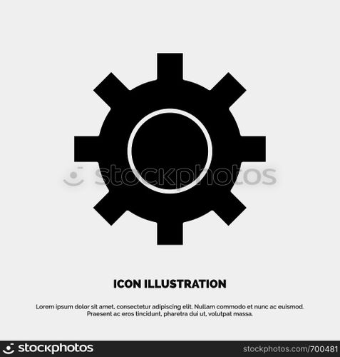 Setting, Gear, Interface, User solid Glyph Icon vector