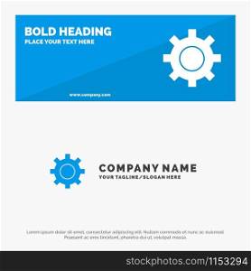 Setting, Gear, Interface, User SOlid Icon Website Banner and Business Logo Template