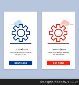 Setting, Gear, Logistic, Global Blue and Red Download and Buy Now web Widget Card Template