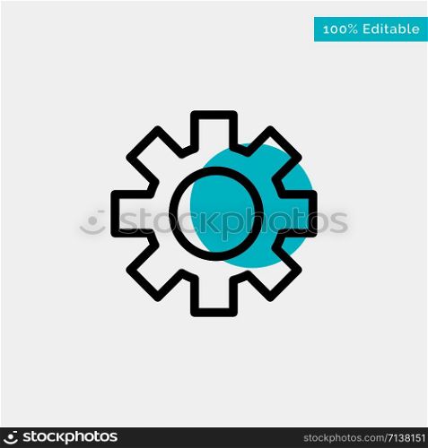 Setting, Gear, Logistic, Global turquoise highlight circle point Vector icon
