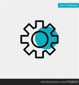 Setting, Gear, Logistic, Global turquoise highlight circle point Vector icon