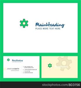 Setting gear Logo design with Tagline & Front and Back Busienss Card Template. Vector Creative Design