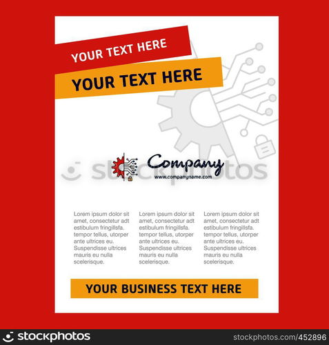 Setting gear Title Page Design for Company profile ,annual report, presentations, leaflet, Brochure Vector Background