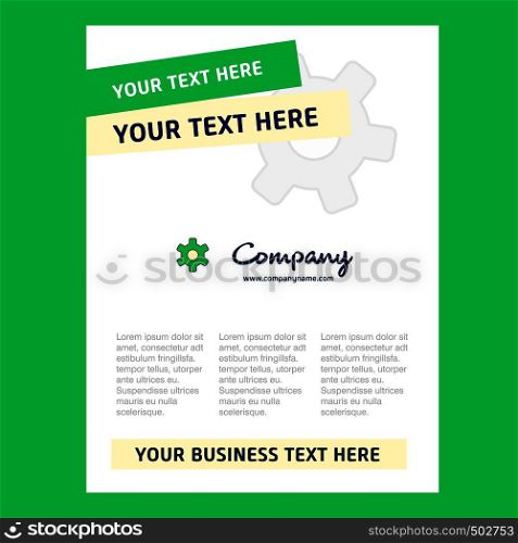 Setting gear Title Page Design for Company profile ,annual report, presentations, leaflet, Brochure Vector Background