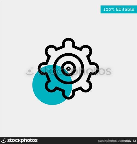 Setting, Gear turquoise highlight circle point Vector icon