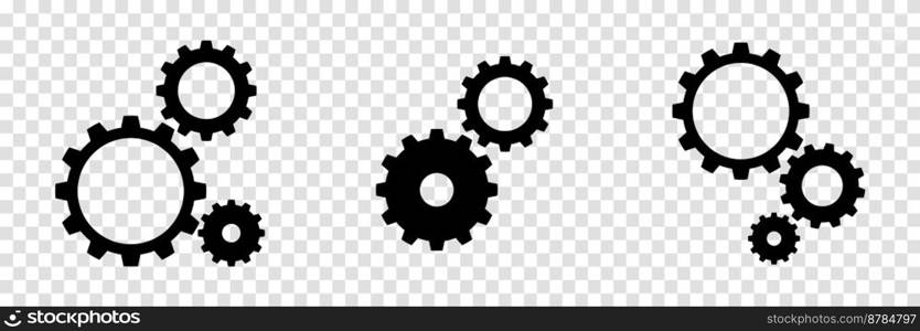 Setting gears icon. Cogwheel group. Gear design collection. Vector illustration