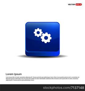 Setting Icon - 3d Blue Button.