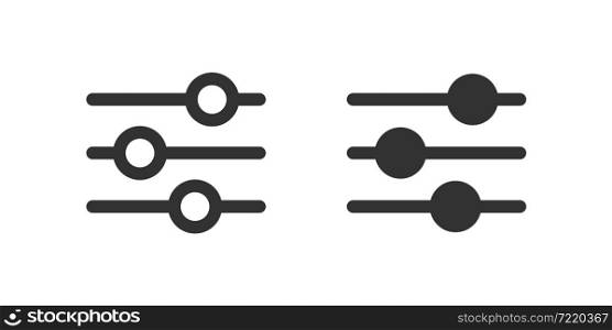 Setting icon. Control icon. Filter line symbol. Web control sign, equalizer simple illustration in flat style.
