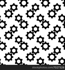 Setting Icon Seamless Pattern, Gear, User Preference Setting Vector Art Illustration