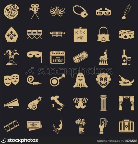Setting icons set. Simple set of 36 setting vector icons for web for any design. Setting icons set, simple style