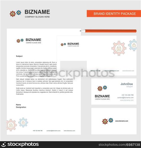 Setting protected Business Letterhead, Envelope and visiting Card Design vector template