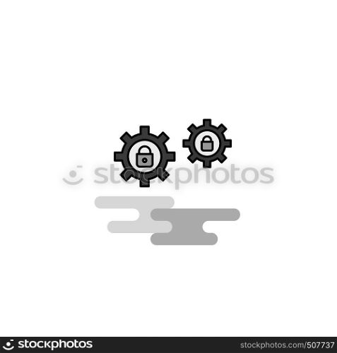 Setting protected Web Icon. Flat Line Filled Gray Icon Vector
