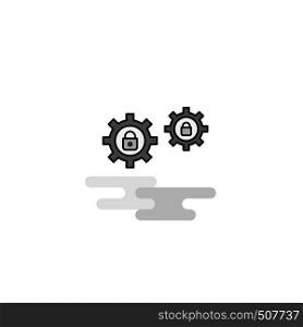 Setting protected Web Icon. Flat Line Filled Gray Icon Vector
