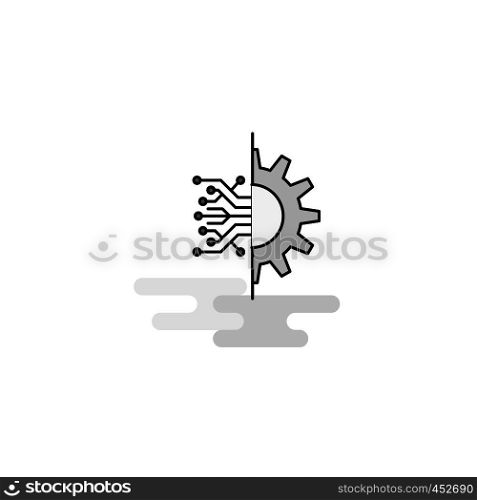 Setting Web Icon. Flat Line Filled Gray Icon Vector