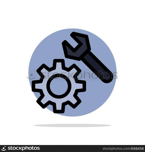 Setting, Wrench, Gear Abstract Circle Background Flat color Icon
