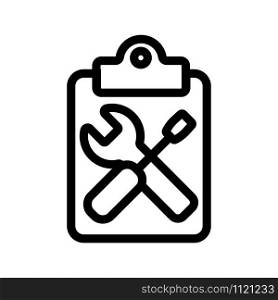 Settings and instructions icon vector. A thin line sign. Isolated contour symbol illustration. Setting and instruction is a conc vector. Isolated contour symbol illustration