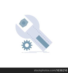 settings, App, installation, maintenance, service Flat Color Icon Vector