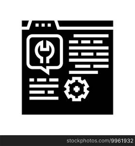settings instruction glyph icon vector. settings instruction sign. isolated contour symbol black illustration. settings instruction glyph icon vector illustration