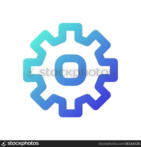 Settings pixel perfect gradient linear ui icon. Software functions setup. Computer system configuration. Line color user interface symbol. Modern style pictogram. Vector isolated outline illustration. Settings pixel perfect gradient linear ui icon