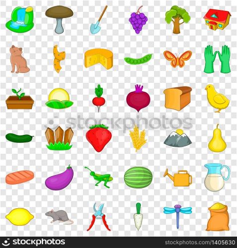 Settlement icons set. Cartoon style of 36 settlement vector icons for web for any design. Settlement icons set, cartoon style
