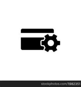 Setup Credit Card. Flat Vector Icon. Simple black symbol on white background. Setup Credit Card Flat Vector Icon