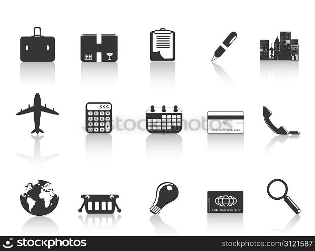 several black business icons for web design