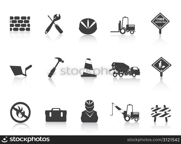 several black Construction icon for design