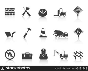 several black Construction icon for design