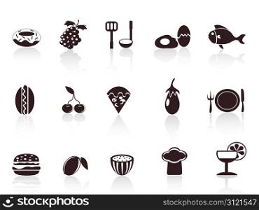 several black food icons for design