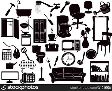 several Furniture icons for design