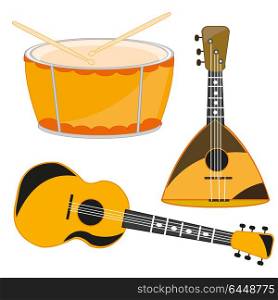 Several music instruments. Several music instruments on white background is insulated