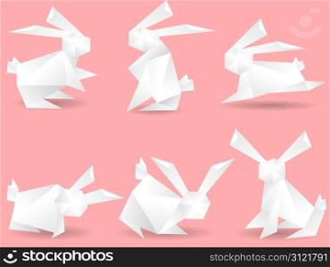 several paper rabbits for design