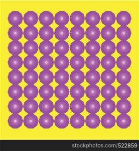Several purple decagon arranged in a sequential manner on a yellow box vector color drawing or illustration